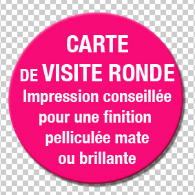 impression carte de visite ronde avec effet brillant ou mat