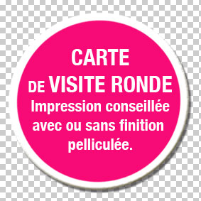 impression carte de visite ronde originale avec un bord blanc