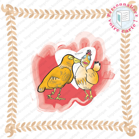 illustration de Faire-parts Mariage "poule"
