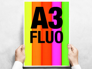 impression Affiche fluo A3 petite quantité pas cher  impression à l'unité, impression banderole fluo jaune   à l'unité pas cher 