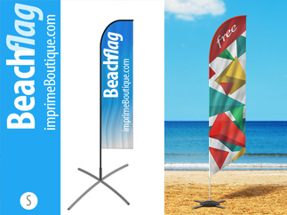 Beach Flag Rectangle [Impression] Personnalisé & Pas Cher