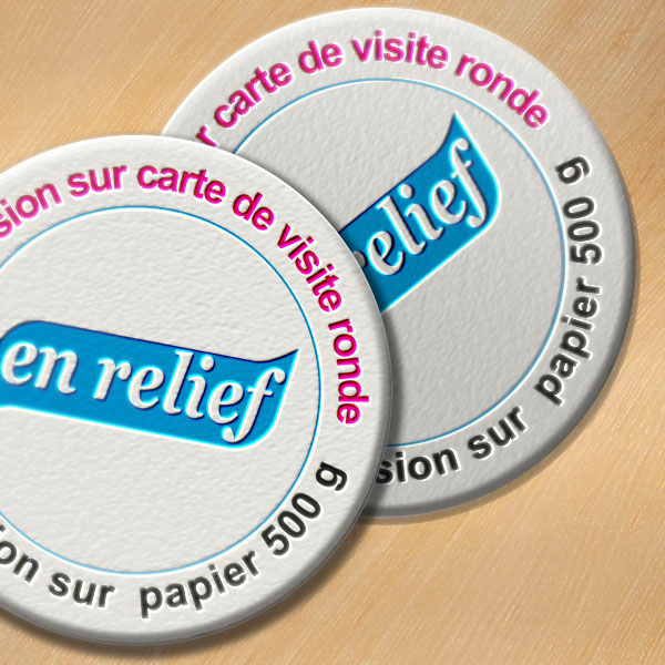 carte de visite ronde letterPress