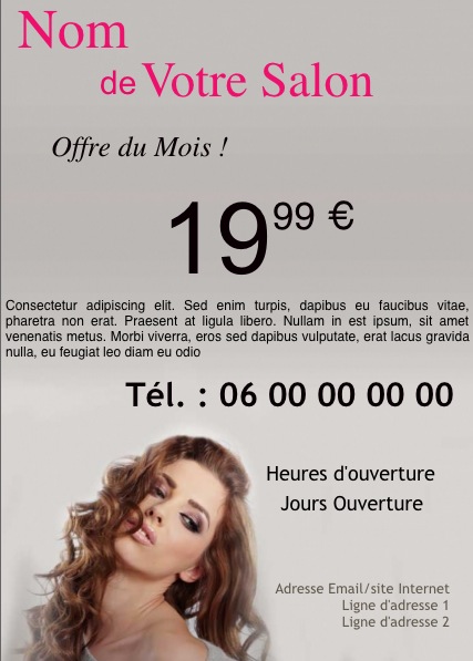 création en ligne de flyer pas cher pour salon de coiffure