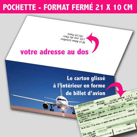 illustration de Faire-parts Billet d'Avion