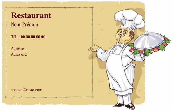 modèle gratuit carte de visite pour restaurant traiteur