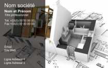 Modèle Carte de visite  construction pour bâtiment, construction, architecte, building, pavillon, plan à personnaliser en ligne avec modèle gratuit