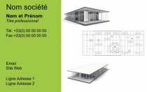Modèle Carte de visite  construction pour bâtiment, construction, architecte, maison verte, conception, plan à personnaliser en ligne avec modèle gratuit