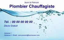 Modèle Carte de visite  plombier pour plomberie, dépanneur, plombier, chauffagiste à personnaliser en ligne avec modèle gratuit