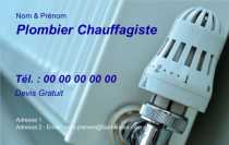 Modèle Carte de visite  plombier pour plomberie, dépanneur, chauffagiste à personnaliser en ligne avec modèle gratuit