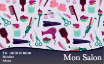 Modèle Carte de visite  coiffure pour coiffure, coiffeuse, salon de coiffure à personnaliser en ligne avec modèle gratuit