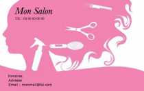 Modèle Carte de visite  coiffure pour coiffure, coiffeuse, salon de coiffure, rose clair à personnaliser en ligne avec modèle gratuit