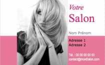 Modèle Carte de visite  coiffure pour salon de coiffure , couleurs : gris et rose à personnaliser en ligne avec modèle gratuit
