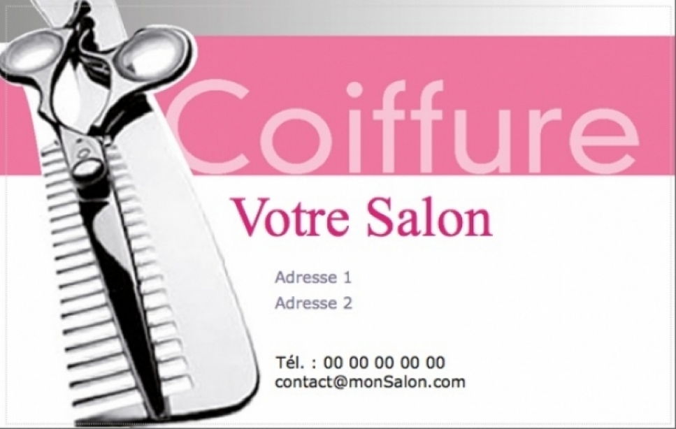 Carte De Visite Salon Coiffure Modele Professionnel Gratuit