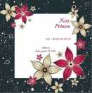 Modèle carte de visite carrée  décoration pour romantique avec cadre et fleurs à personnaliser en ligne avec modèle gratuit