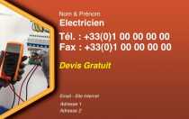 Modèle Carte de visite  électricien pour électricien, énergie, dépannage à personnaliser en ligne avec modèle gratuit