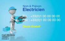 Modèle Carte de visite  électricien pour électricien, énergie, dépannage à personnaliser en ligne avec modèle gratuit
