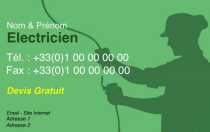 Modèle Carte de visite  électricien pour électricien, énergie, dépannage à personnaliser en ligne avec modèle gratuit