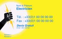 Modèle Carte de visite  électricien pour électricien, énergie, dépannage à personnaliser en ligne avec modèle gratuit