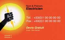 Modèle Carte de visite  électricien pour électricien, énergie, dépannage à personnaliser en ligne avec modèle gratuit