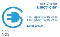 Modèle Carte de visite  électricien pour électricien, énergie, dépannage à personnaliser en ligne avec modèle gratuit