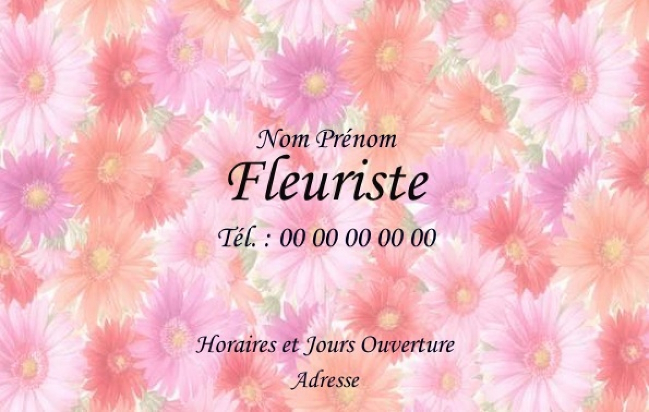 Carte De Visite Fleuriste Modele Gratuit A Imprimer Rose