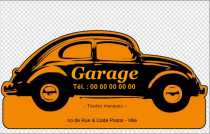 Modèle Carte de visite  garage auto pour orange, graphique et originale à  la forme garage, auto à personnaliser en ligne avec modèle gratuit