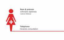 Modèle Carte de visite  infirmière pour infirmière libérale à personnaliser en ligne avec modèle gratuit
