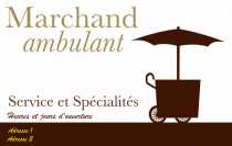 Modèle Carte de visite  épicerie pour commerce ambulant, foodtruck, marchand ambulant à personnaliser en ligne avec modèle gratuit