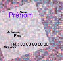 Modèle carte de visite carrée  mosaïque pour mosaique rose à personnaliser en ligne avec modèle gratuit