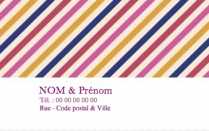 Modèle Grande carte de visite  particulier pour carte vierge privée, familiale fond rayure à personnaliser en ligne avec modèle gratuit