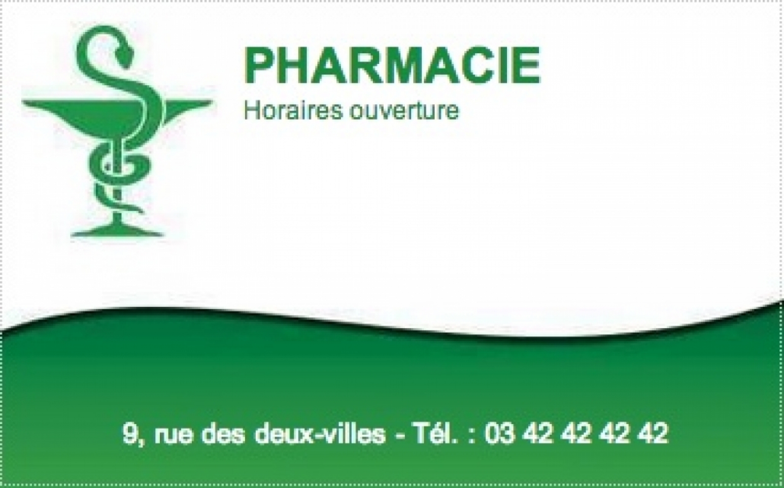 Cartes de visite recto - Pharmacie