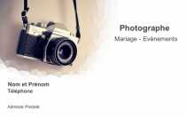 Modèle Carte de visite  photographe pour design, photographie, photo mariage à personnaliser en ligne avec modèle gratuit