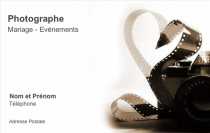 Modèle Carte de visite  photographe pour design, photographie, photo mariage à personnaliser en ligne avec modèle gratuit