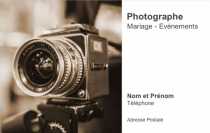 Modèle Carte de visite  photographe pour design, photographie, photo mariage à personnaliser en ligne avec modèle gratuit