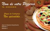 Modèle Carte de visite  restaurant pour pizzeria, restaurant Italien, pizzaiolo à personnaliser en ligne avec modèle gratuit