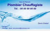 Modèle Carte de visite  plombier pour plomberie, dépanneur, chauffagiste à personnaliser en ligne avec modèle gratuit