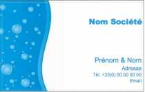 Modèle Carte de visite  plombier pour couleur bleue, ambiance bulle d'eau, plomberie à personnaliser en ligne avec modèle gratuit