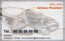 Modèle Carte de visite  plombier pour dépannage domicile, plombier à personnaliser en ligne avec modèle gratuit