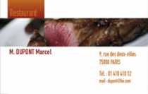 Modèle Carte de visite  restaurant pour restauration, brasserie, grillade à personnaliser en ligne avec modèle gratuit