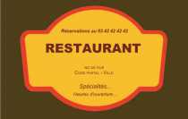 Modèle Carte de visite  restaurant pour restaurant, café, fastfood , design à personnaliser en ligne avec modèle gratuit