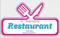 Modèle Carte de visite  restaurant pour restaurant, café, découpée à  la forme à personnaliser en ligne avec modèle gratuit