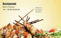 Modèle Carte de visite  restaurant pour restauration, brasserie, pizzeriagrillades à personnaliser en ligne avec modèle gratuit