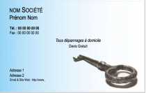 Modèle Carte de visite  serrurier pour dépannage domicile, serrurier à personnaliser en ligne avec modèle gratuit