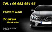 Modèle Carte de visite  taxi pour taxi, chauffeur, VSL, modèle gratuit à personnaliser en ligne avec modèle gratuit