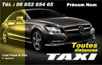 Modèle Carte de visite  taxi pour taxi, VSL, course à personnaliser en ligne avec modèle gratuit