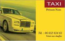 Modèle Carte de visite  taxi pour taxi, VSL, voiture avec chauffeur, Rolls à personnaliser en ligne avec modèle gratuit