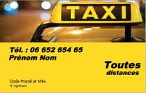 Modèle Carte de visite  taxi pour taxi, VSL, course à personnaliser en ligne avec modèle gratuit