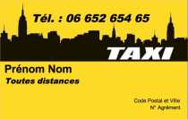 Modèle Carte de visite  taxi pour taxi, VSL, course à personnaliser en ligne avec modèle gratuit