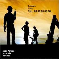 Modèle carte de visite carrée  travaux publics pour construction, architecte, bâtiment à personnaliser en ligne avec modèle gratuit