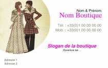 Modèle Carte de visite  vêtement pour fripe, friperie, vêtement d'occasion à personnaliser en ligne avec modèle gratuit